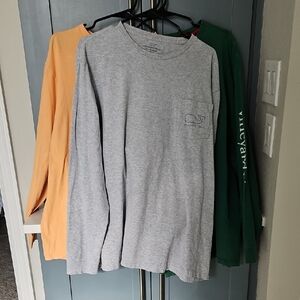 Set Of 3 Vineyard Vines Mens Long Sleeve Tees